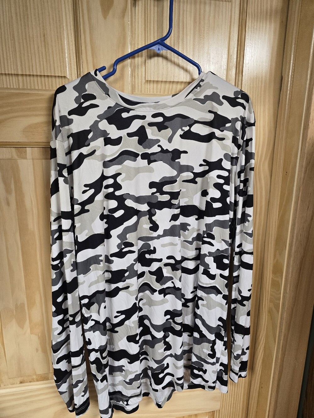 Men's Long Sleeve Camo Shirt - Gray/Black
